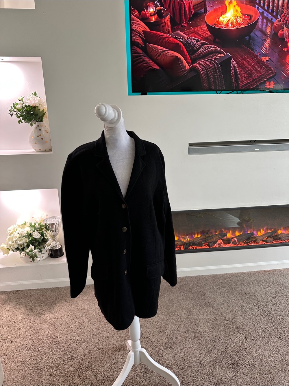 Lauren Ralph Lauren Black Single-Breasted Blazer